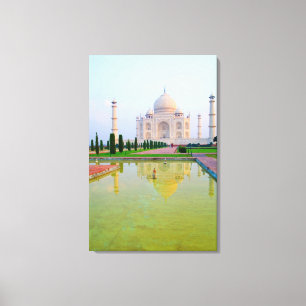 The quiet peaceful World Famous Taj Mahal at Canvas Print