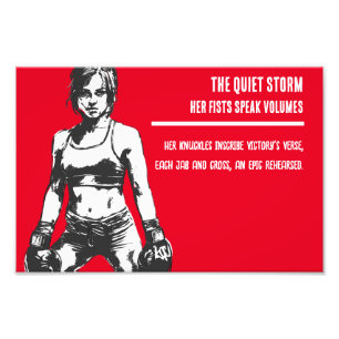 The Quiet Storm Female Fighter Motivation Art Photo Print