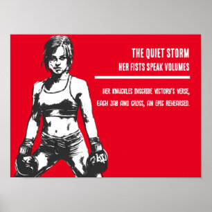 The Quiet Storm Female Fighter Motivation Art Poster