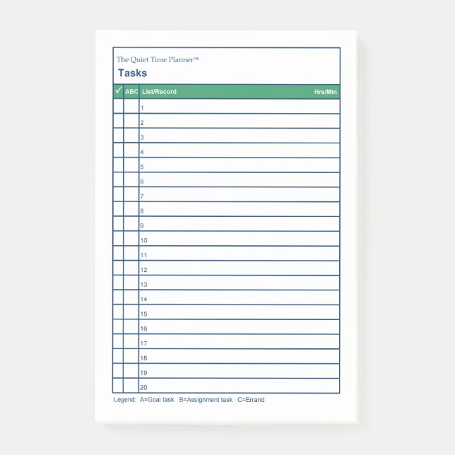 The Quiet Time Planner™ Tasks - Post-It® Notes (Front)