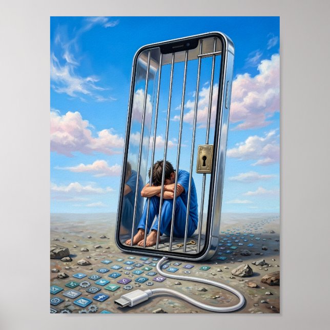 The Quiet Weight of Digital Captivity Poster (Front)