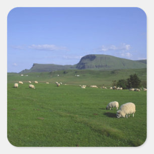 The Quiraing Mountains, Isle of Skye, Highlands, Square Sticker