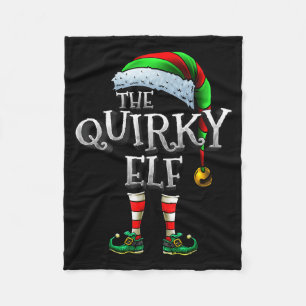 The Quirky Elf Shirt Matching Family Quirky Christ Fleece Blanket