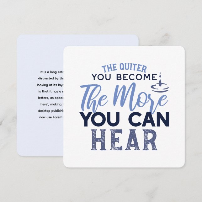 The Quiter You Become The More You Can Hear Quote Holiday Card (Front/Back)