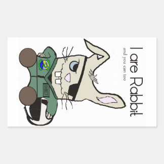 The Rabbit. A helicopter pilot. Rectangular Sticker