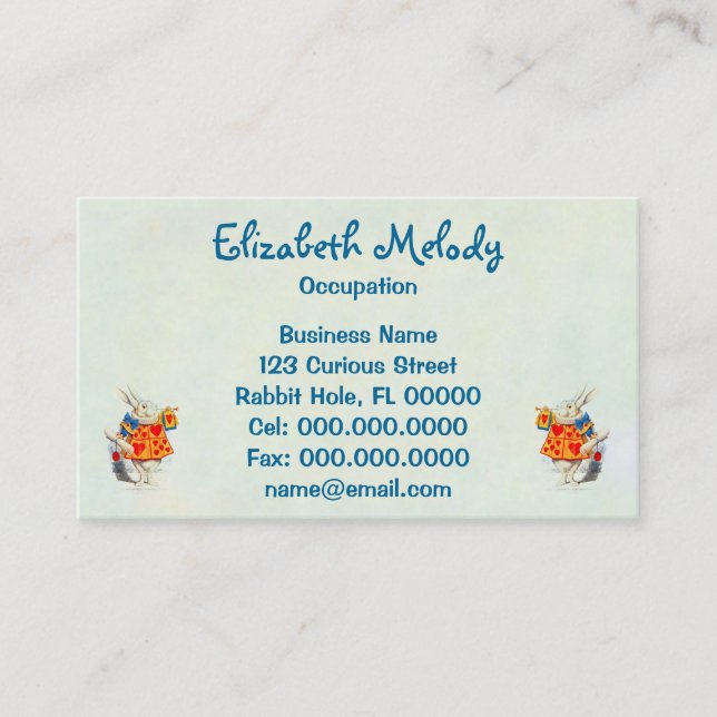 The Rabbit in Alice in Wonderland ~ Business Card (Front)