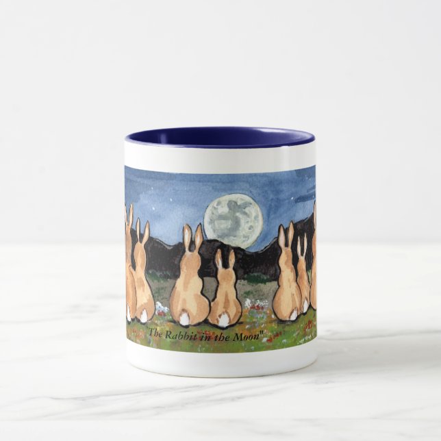 "The Rabbit in the Moon" Rabbit Family Coffee Mug (Center)
