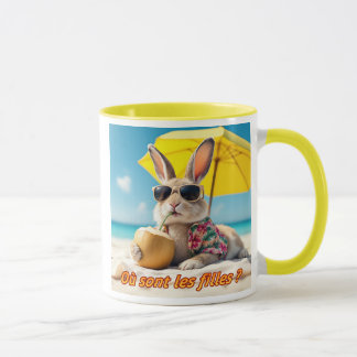 The rabbit is hot. mug
