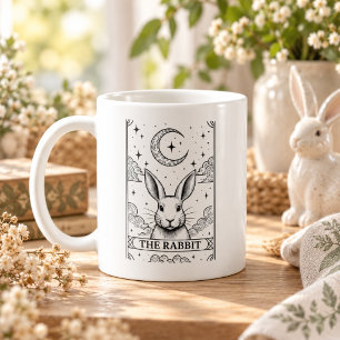 The Rabbit Mystical Moon Tarot Card Illustration Coffee Mug