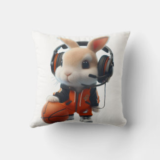 The Rabbit playing Basket Ball Cushion