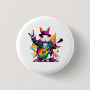The rabbit rockstar 3 cm round badge