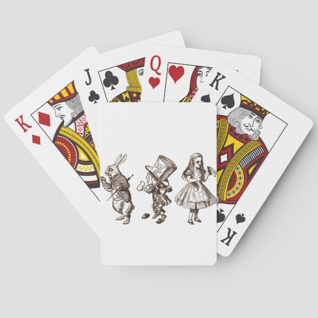 The Rabbit, the Hatter & Alice from Wonderland Playing Cards (Back)