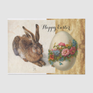 THE RABBIT ( Young Hare ) EASTER EGGS WITH FLOWERS Tissue Paper