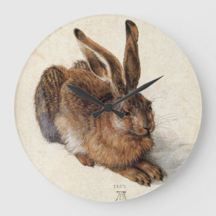 THE RABBIT ( Young Hare ) Large Clock