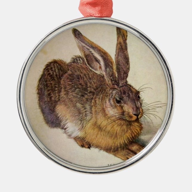 THE RABBIT ( Young Hare ) Metal Tree Decoration (Front)
