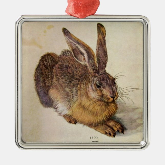 THE RABBIT ( Young Hare ) Metal Tree Decoration (Front)