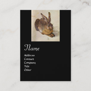 THE RABBIT ( Young Hare ) Monogram ,black pearl Business Card