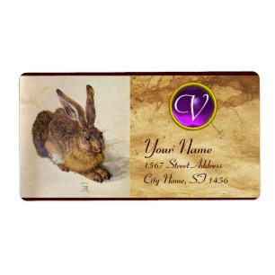 THE RABBIT ( Young Hare ) Monogram Purple Amethyst