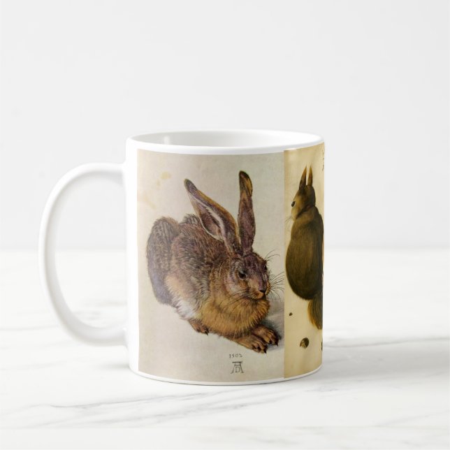 The Rabbit ( Young Hare ) ,Squirrels and Owl Coffee Mug (Left)