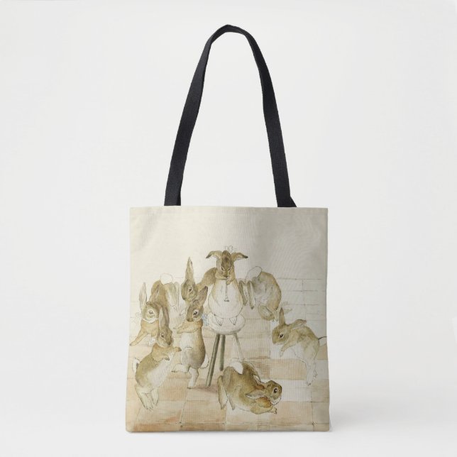 The Rabbits Christmas Party by Beatrix Potter Tote Bag (Front)