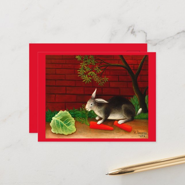 The Rabbit's Meal by Henri Rousseau Postcard (Front/Back In Situ)