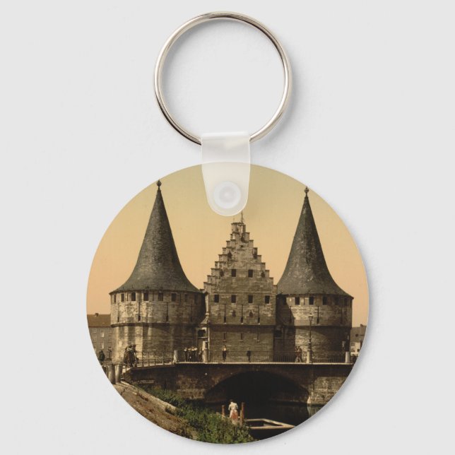 The Rabot Gate, Ghent, Belgium Key Ring (Front)