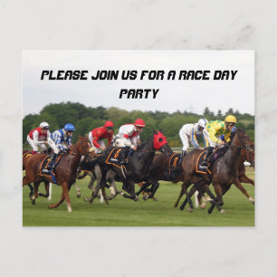 THE RACE IS ON POSTCARD PARTY INVITATION