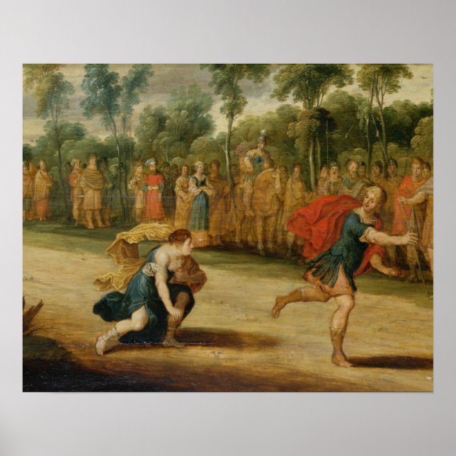 The Race of Atalanta and Hippomenes (oil on panel) Poster (Front)