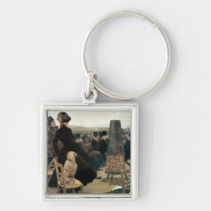 The Races at Auteuil, part of a triptych (oil on c Key Ring