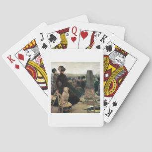 The Races at Auteuil, part of a triptych (oil on c Playing Cards