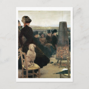 The Races at Auteuil, part of a triptych (oil on c Postcard