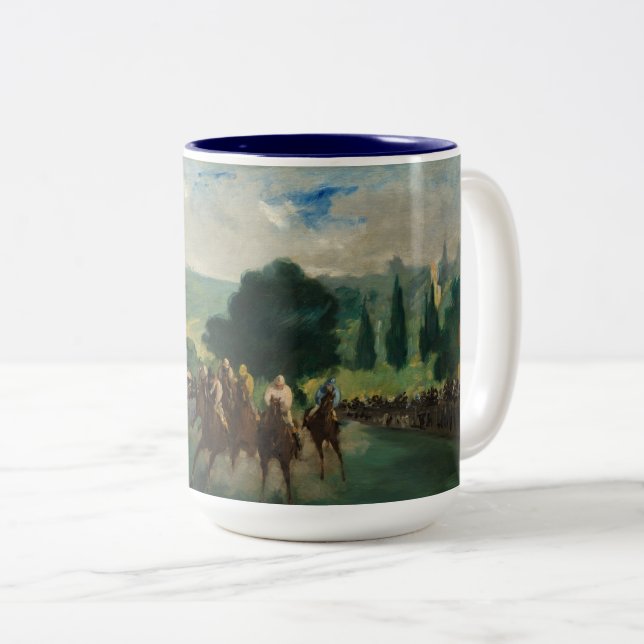 The Races at Longchamp – Édouard Manet Two-Tone Coffee Mug (Front Right)