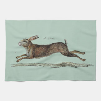 The Racing Hare at Easter Tea Towel