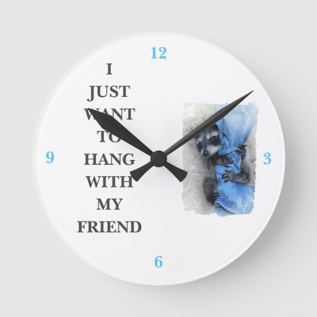 The racoon round clock (Front)