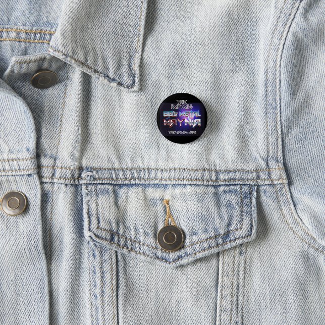 The Rad Mall "80's Metal MAYnia" Button Pin (S) (In Situ)