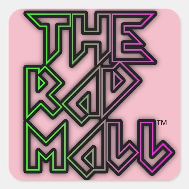 The Rad Mall "Rocker" Logo Small Stickers (Pink) (Front)