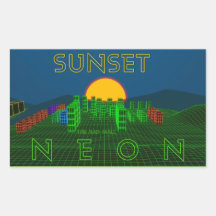 The Rad Mall "SUNSET NEON" Stickers (x4)