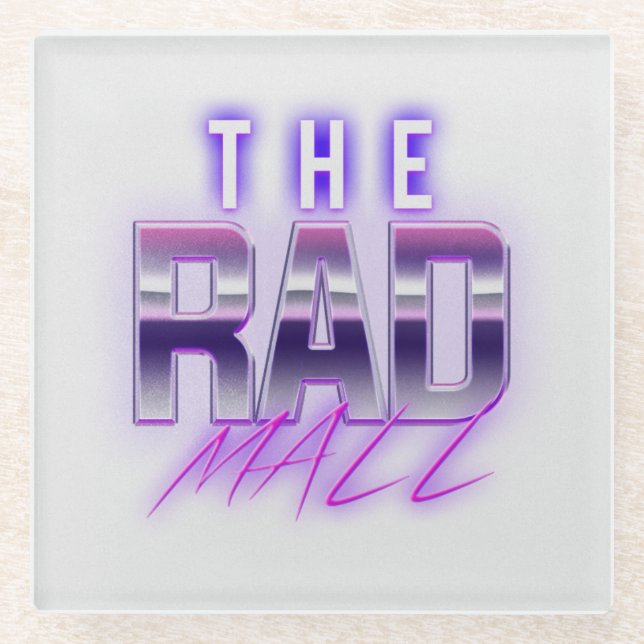 The Rad Mall "Wave 4" Glass Coaster (4in x 4in) (Front)