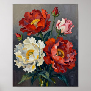 The Radiance of Crimson and Cream: An Impressionis Poster