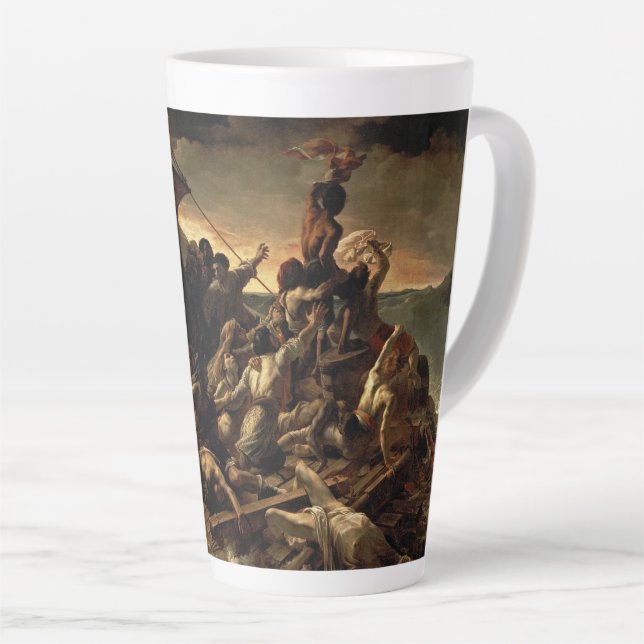 The Raft of the Medusa-Théodore Géricault Latte Mug (Right Angle)