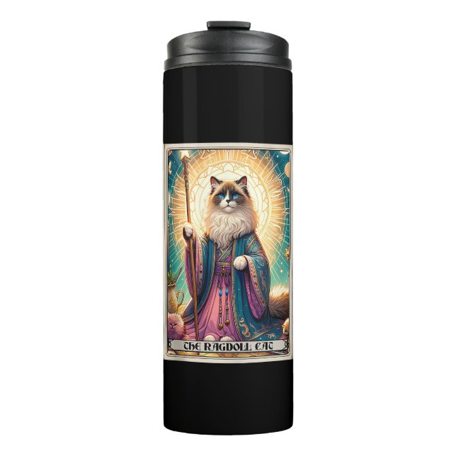 The Ragdoll Cat Tarot Card Cat  Thermal Tumbler (Front)