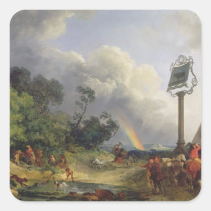 The Rainbow, 1784 (oil on canvas) Square Sticker