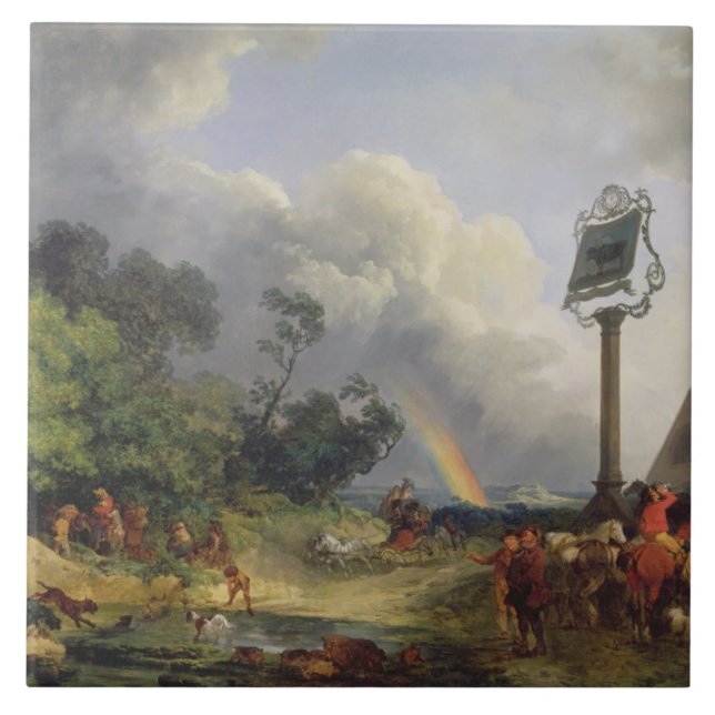 The Rainbow, 1784 (oil on canvas) Tile (Front)