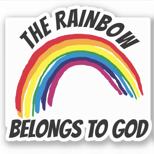 THE RAINBOW BELONGS TO GOD DECAL STICKERS (Front)