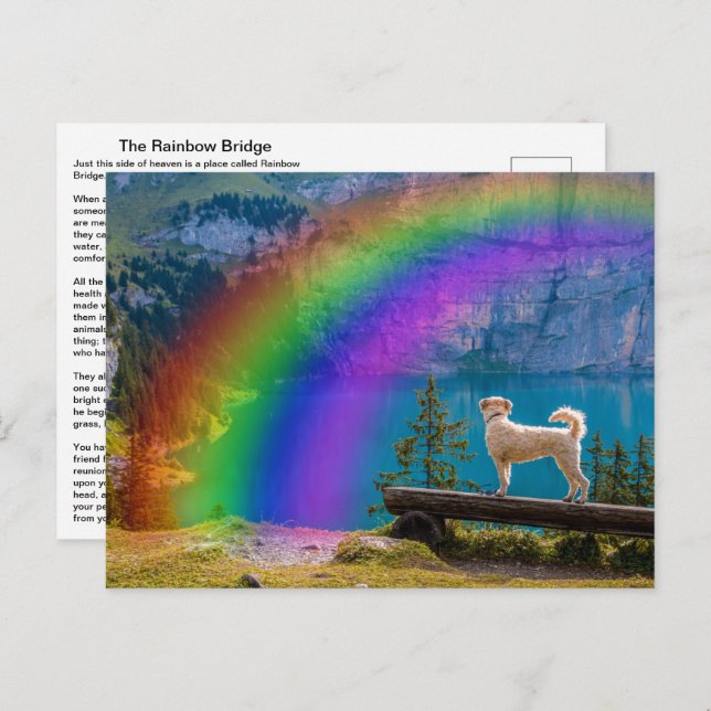 The Rainbow Bridge Poem, In Memory of a Pet... Tha Postcard (Front/Back)