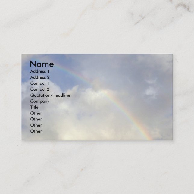 The Rainbow! Business Card (Front)