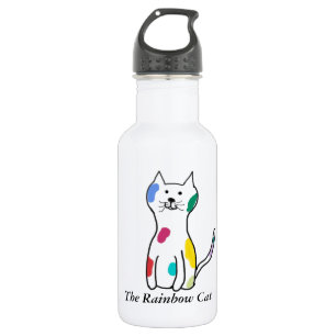 The Rainbow Cat Customisable 532 Ml Water Bottle
