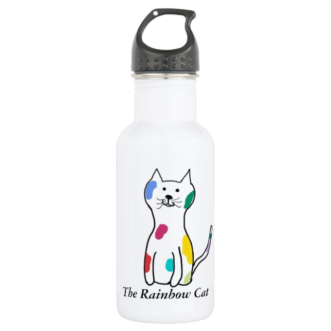The Rainbow Cat Customisable 532 Ml Water Bottle (Front)