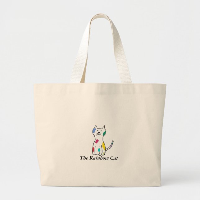 The Rainbow Cat Large Tote Bag (Front)