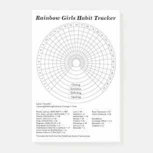 The Rainbow Girls Habit Tracker Post-it Notes